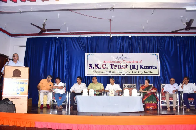 Dr. Milind Kulkarni, President of the SKC Trust, speaks in the 5th anniversary function of the Trust