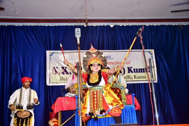 Shri Uday Hegde Kadabal in a Still from the Yakshagaana, Sudhanvaarjuna Kaalaga, played at the 5th anniversary function of the Trust.