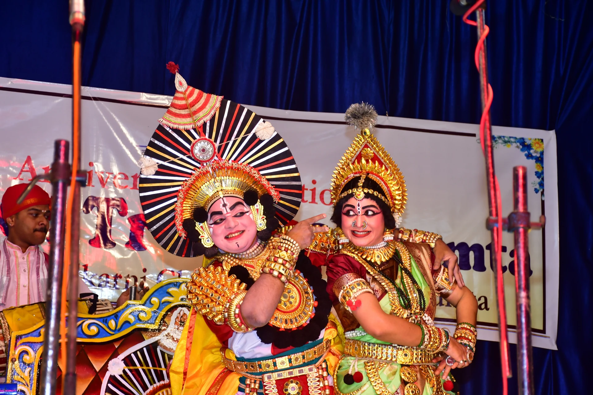 Ms. Nagashree G. S. And Shri Uday Hegde Kadabal in a Still from the Yakshagaana, Sudhanvaarjuna Kaalaga, played at the 5th anniversary function of the Trust.